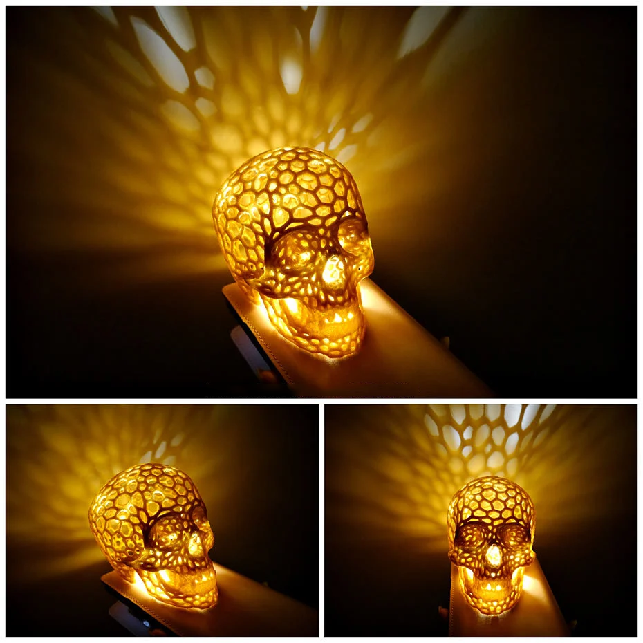 Crystal Cell Skull Lamp