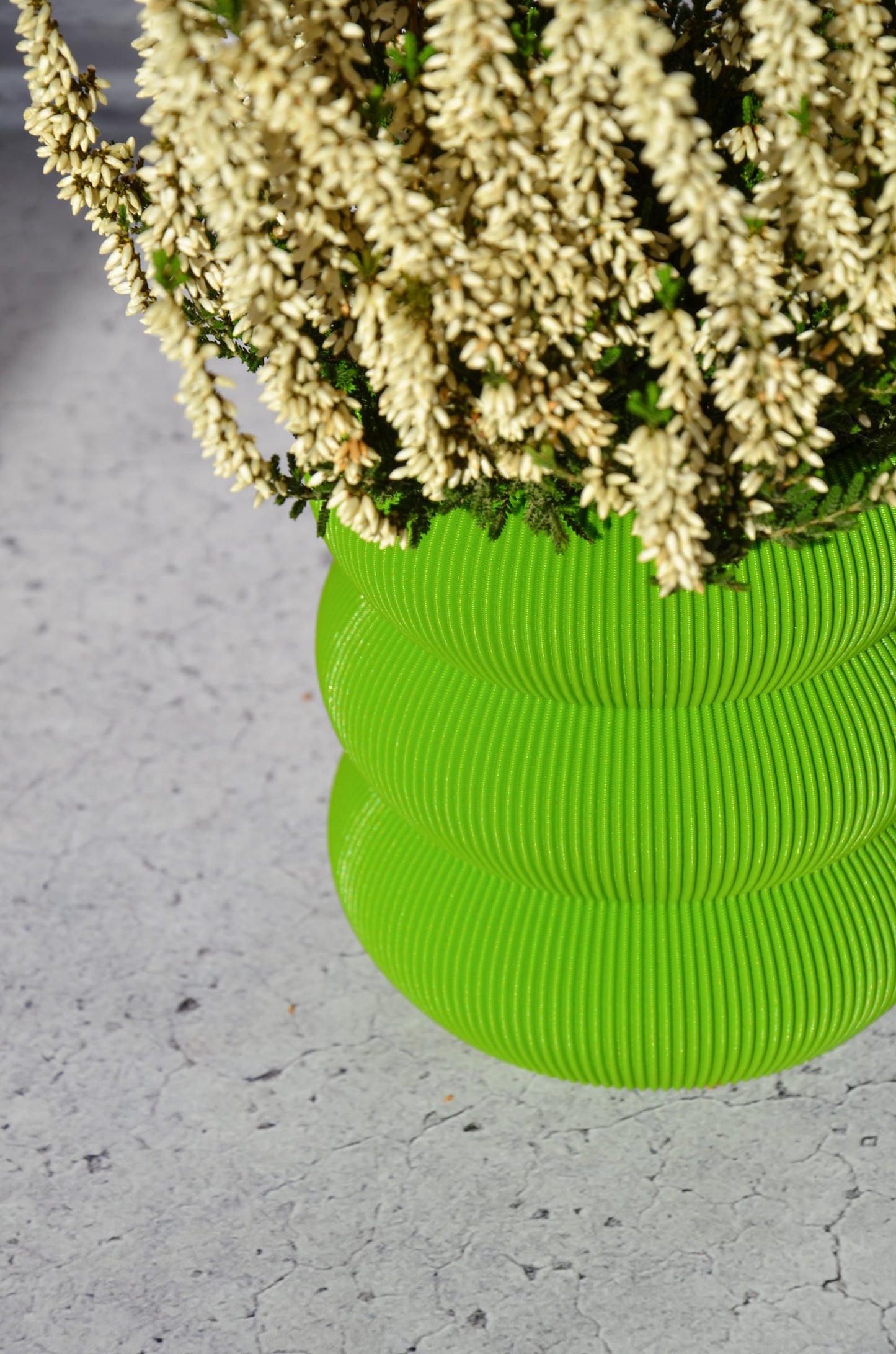 Ribbed Green Decor Vase