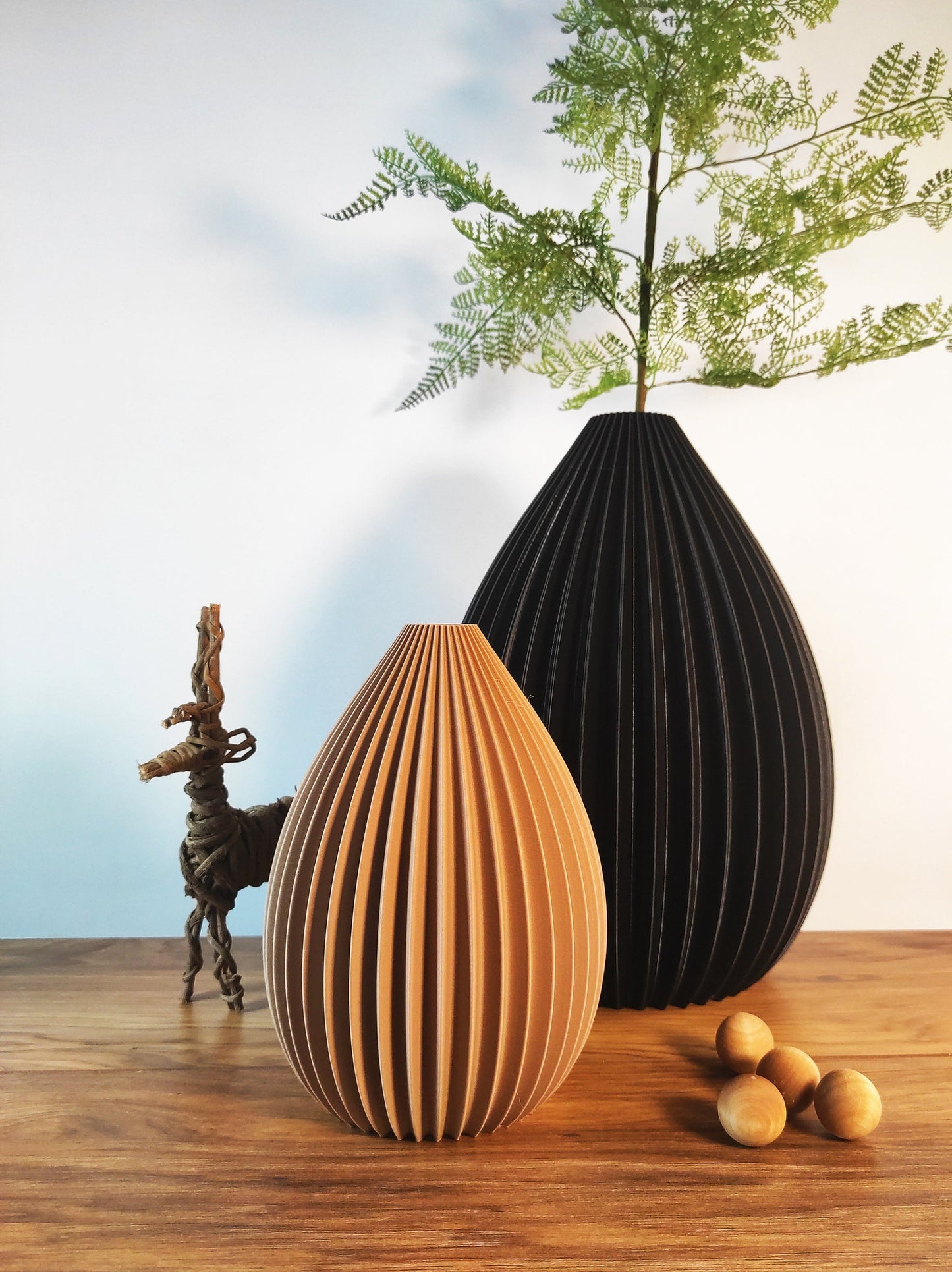 Decorative Ribbed Vase