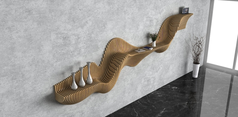 Parametric Wavy Wall Shelf