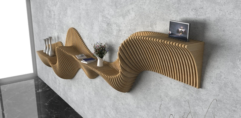 Parametric Wavy Wall Shelf