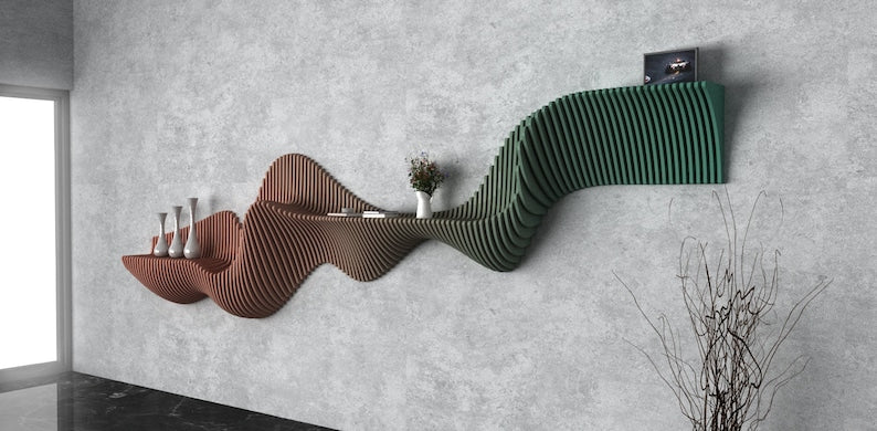 Parametric Wavy Wall Shelf