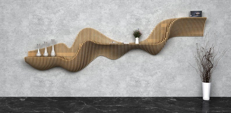 Parametric Wavy Wall Shelf