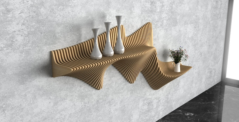 Parametric Wavy Wall Shelf