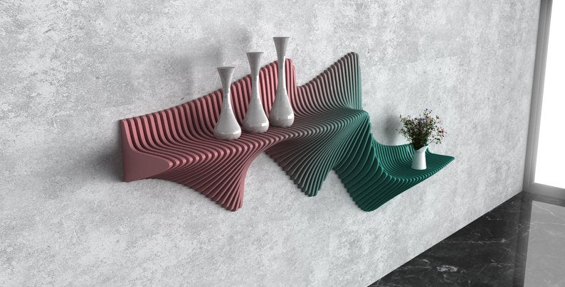 Parametric Wavy Wall Shelf