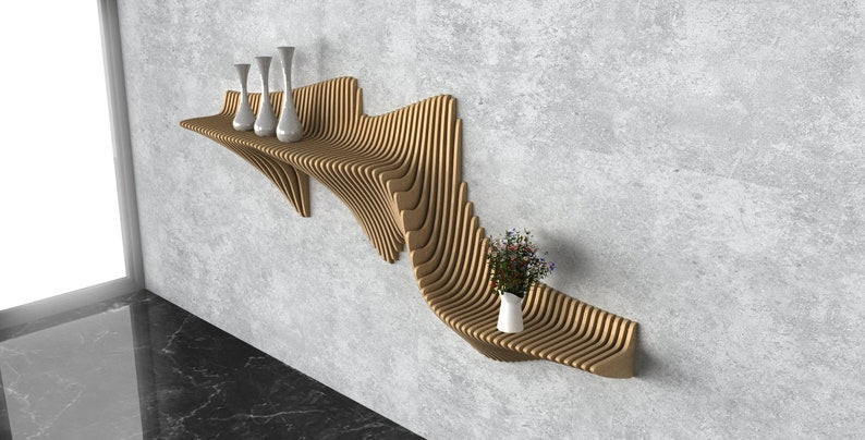 Parametric Wavy Wall Shelf