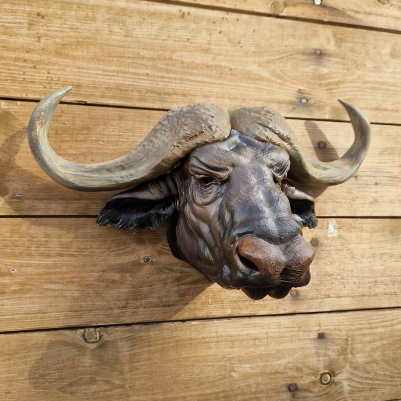 Cape Buffalo Wall Art airbrushed and painted